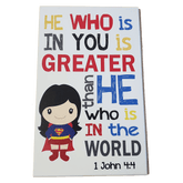 C&F Wooden Super Girl Quote Plaque